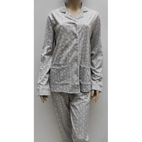 Pijama-casaco fino c/manga 7784 Rosinhas