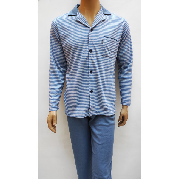 Pijama-casaco Cardado Riscas 1838