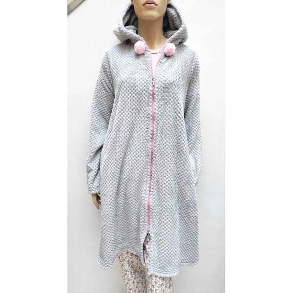 Robe Polar de fecho e capucho 22152