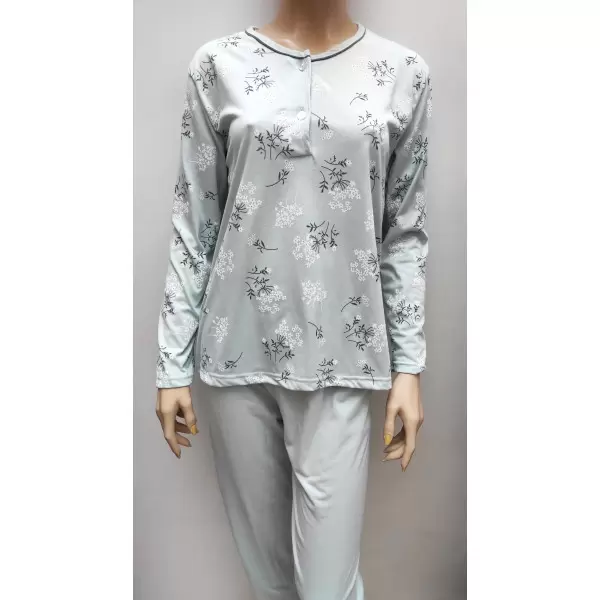 Pijama fino manga comprida e calça 5134 Bouquet Branco