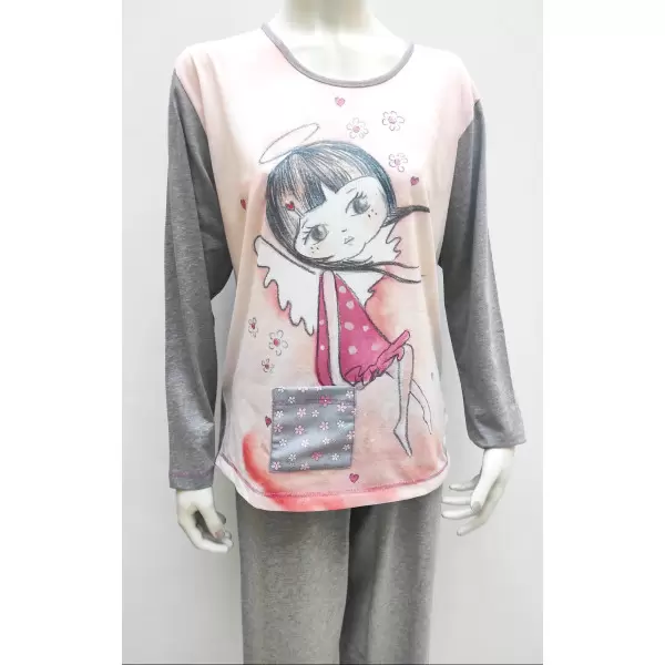 Pijama fino manga comprida e Calça 23027 Anjo