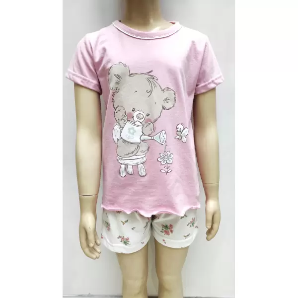 Pijama Menina meia manga e calção 6187 Koala