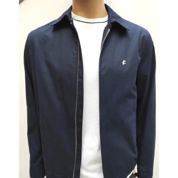 Blusão fino risca no colarinho 3359