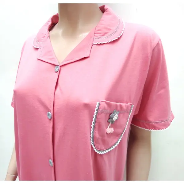 Camisa de Noite-camiseiro meia manga 25044 com gola e bolso