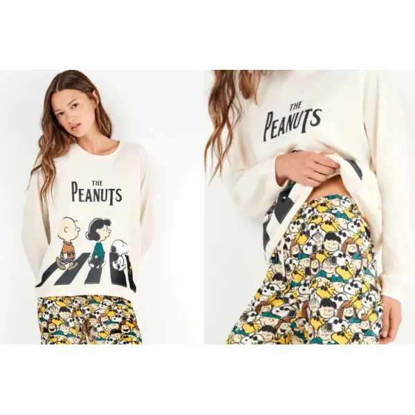 Pijama fino manga comprida 20338 Peanuts e Amigos