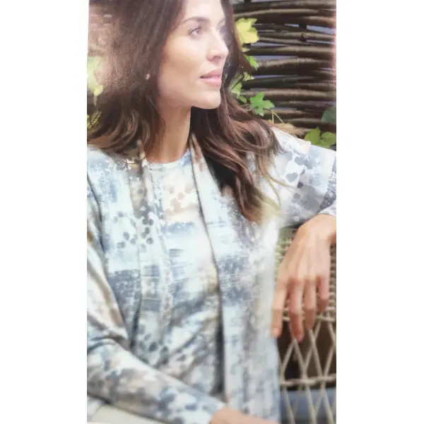 Conjunto falso de camisola-casaco padrão abstract Dourado 25588