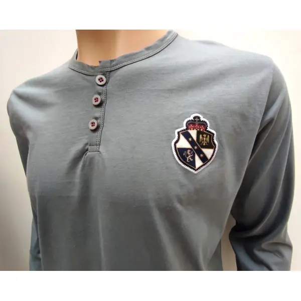 Pijama fino manga comprida 8477 emblema dragão e águia