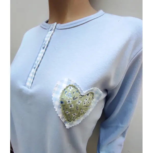 Pijama cardado Flora e Quadrados 25146