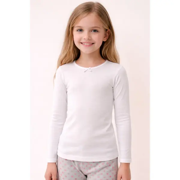 Camisola Interior de Menina 166F - Algodão Cardado