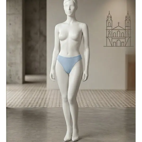 Bikini decotado e simples em Algodão suave 314