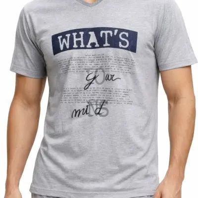 Pijama m/manga e calça 594 Decote V