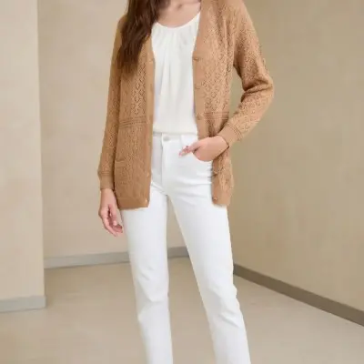 Casaco malha fina losangos...