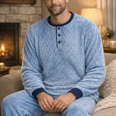 Pijama Polar 25116 losangos em Relevo