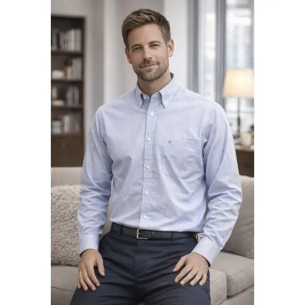 Camisa manga comprida fina 2089 Coimbra Risca fina