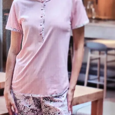 Pijama manga curta e...