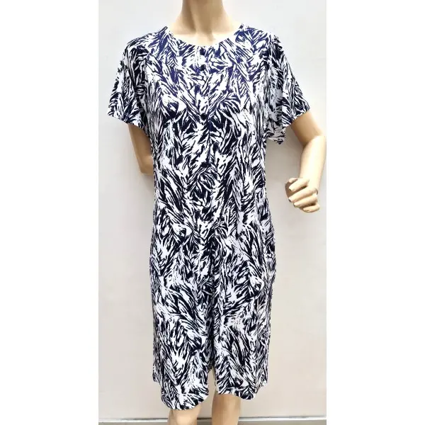 Vestido manga curta Zebra de abotoar 26170