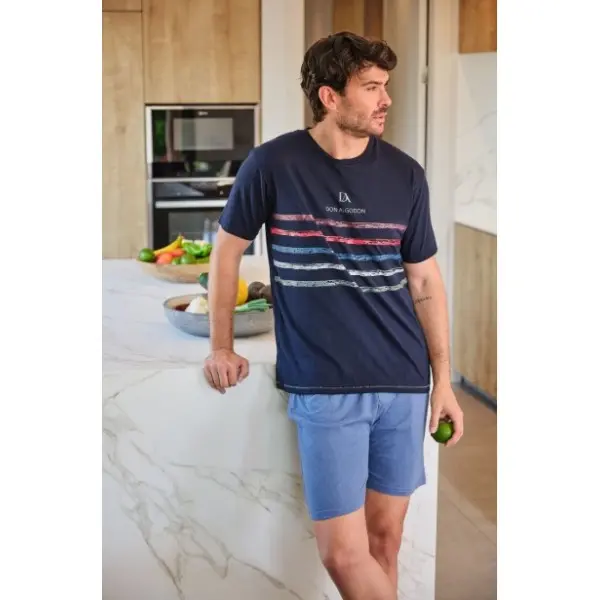 Pijama manga curta e calção 301 cinco listras