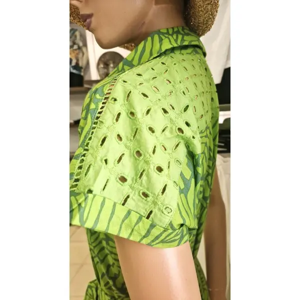 Vestido Selva bordado inglês de abotoar 26213