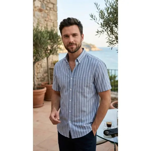 Camisa manga curta Algodão Listrada 2154