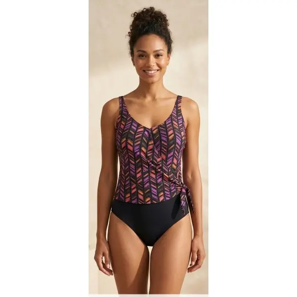 Fato de banho Modelador setas rosa e Salmão 75150B