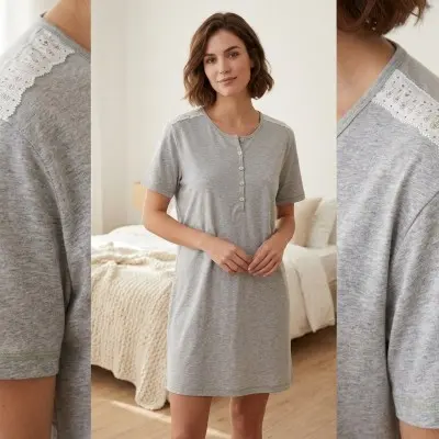 Camisa de Noite curta meia...
