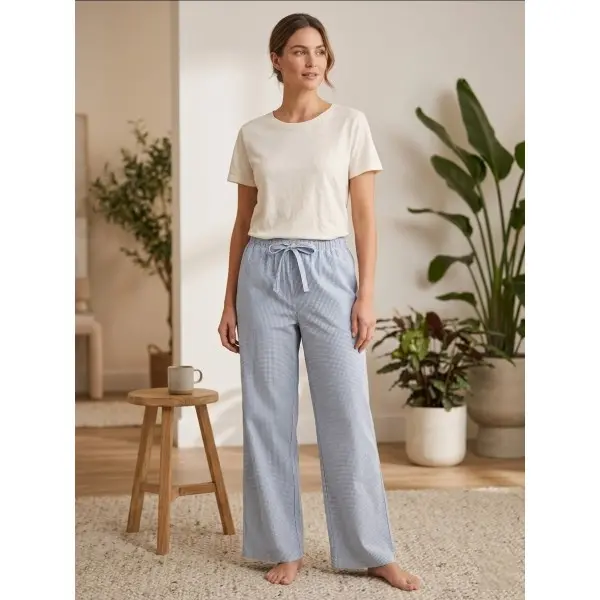 Pijama meia manga e calça 26054 xadrez miudinho