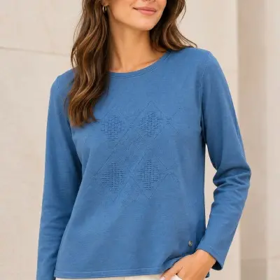 Camisola de malha losangos...