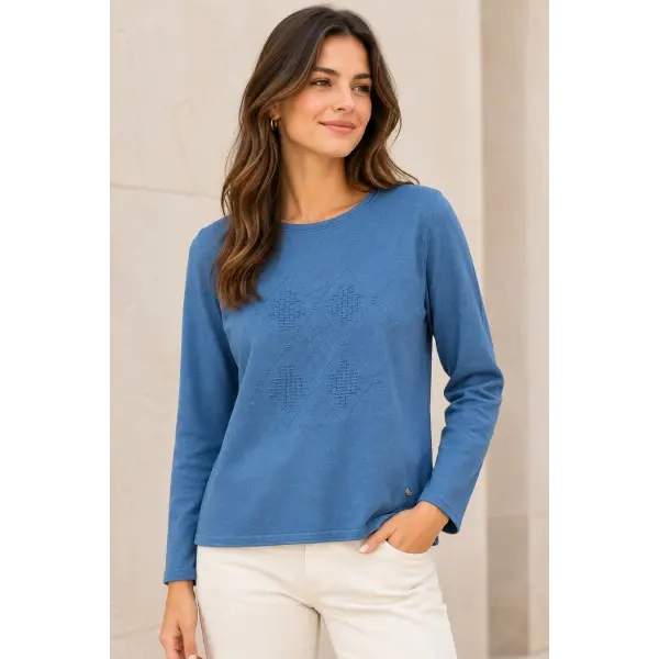 Camisola de malha losangos 26516