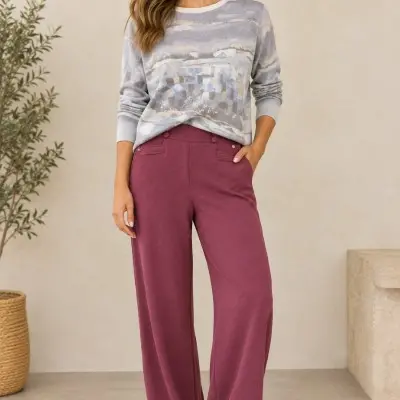 Calça elástica 2 botões 26633