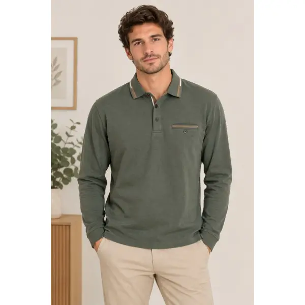 Polo Algodão de gola 2Tons 3355