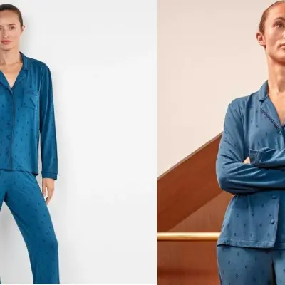 Pijama-casaco malha fina...
