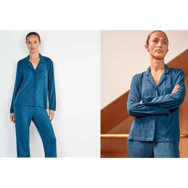 Pijama-casaco malha fina padrão g 20427